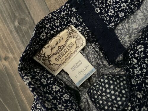 Gunne Sax Navy Blue Red Calico Prairie Skirt Size 9 - Fresh Stock Dated February 2026