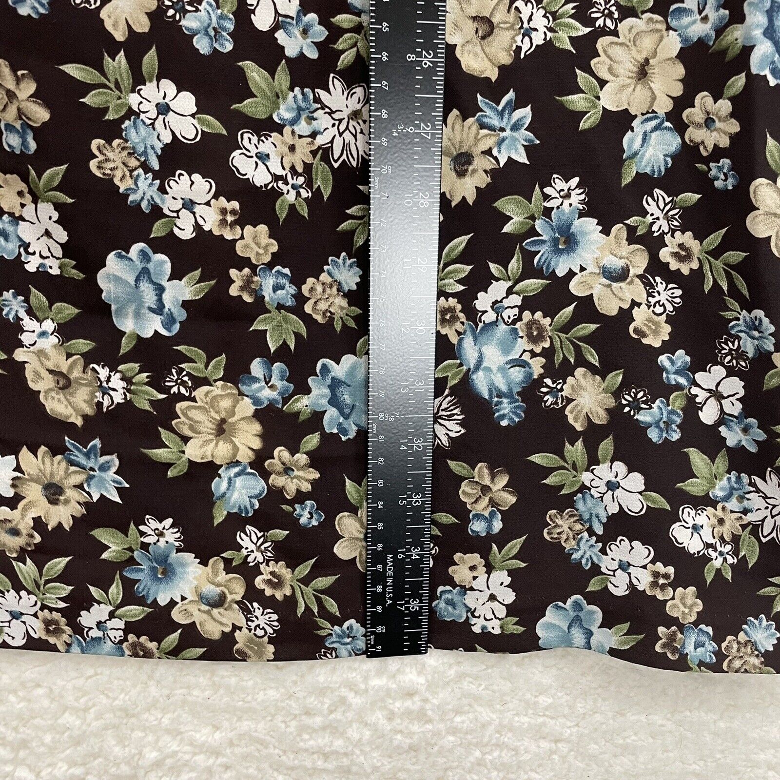 90s Vintage Maggie Lawrence Brown Floral Back Slit Midi Skirt Womens 14 16 33 34 - Fresh Stock Dated March 2026