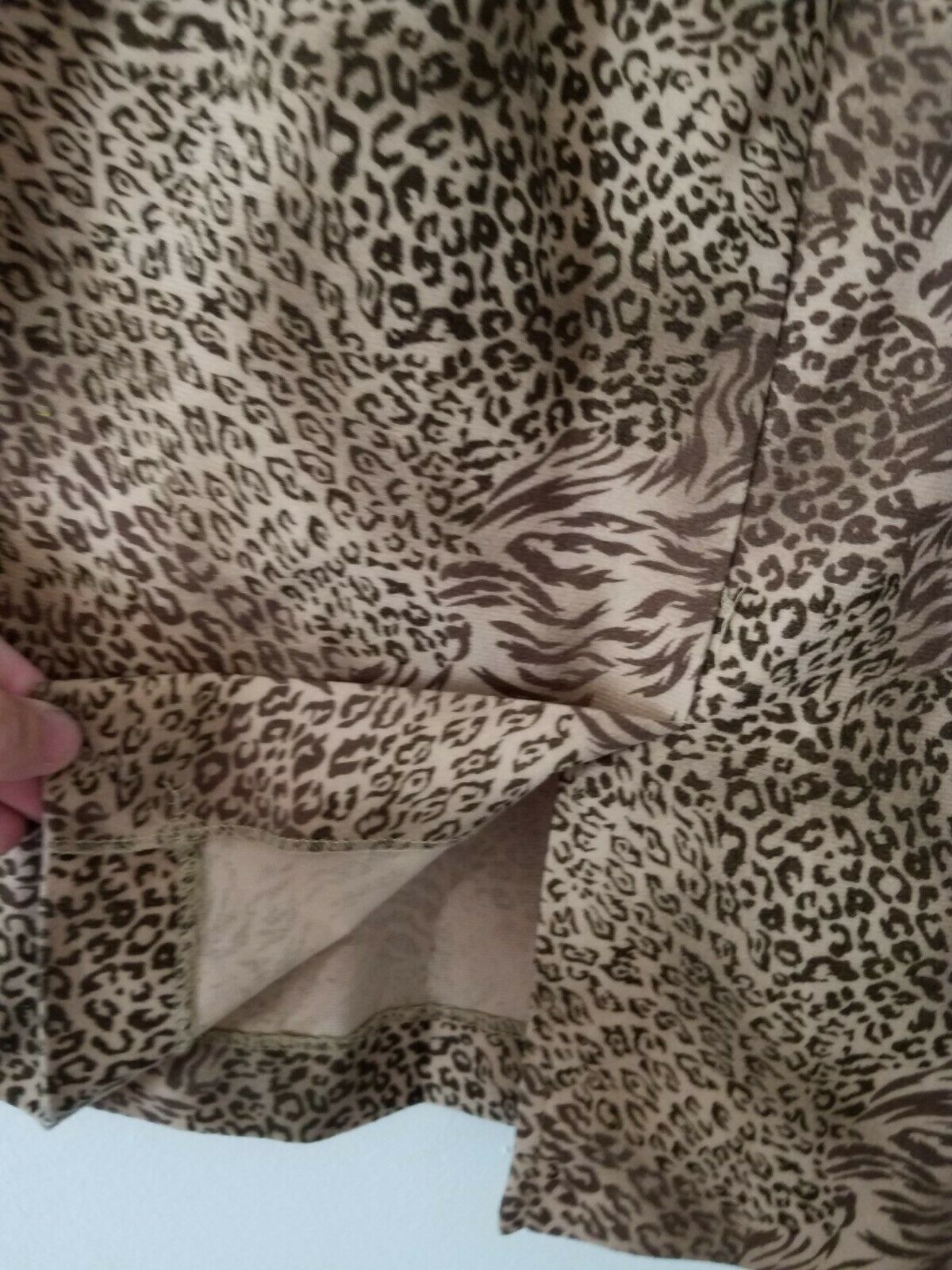 Vintage Karin Stevens Skirt 8 Animal Print Browns Straight Slit Midi Felt - Fresh Stock Dated February 2026