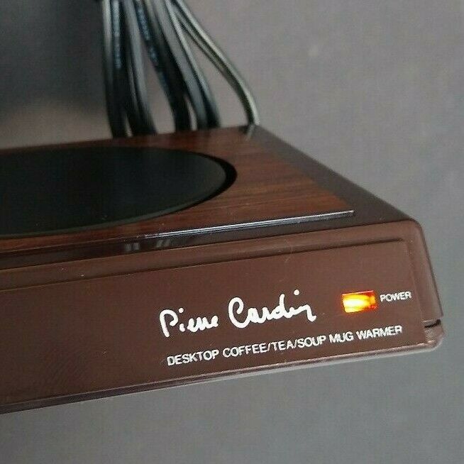 PIERRE CARDIN VINTAGE DESK TOP PERSONAL MUG WARMER WITH CLOCK - Fresh Stock Dated February 2026