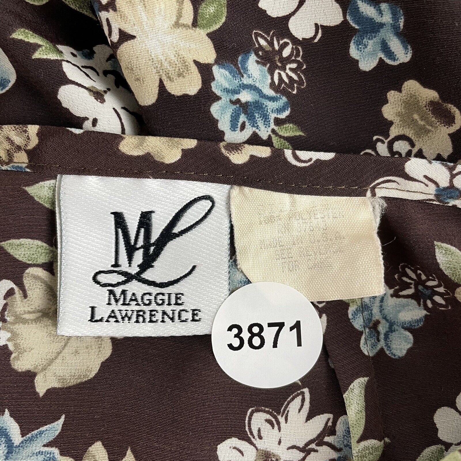 90s Vintage Maggie Lawrence Brown Floral Back Slit Midi Skirt Womens 14 16 33 34 - Fresh Stock Dated March 2026