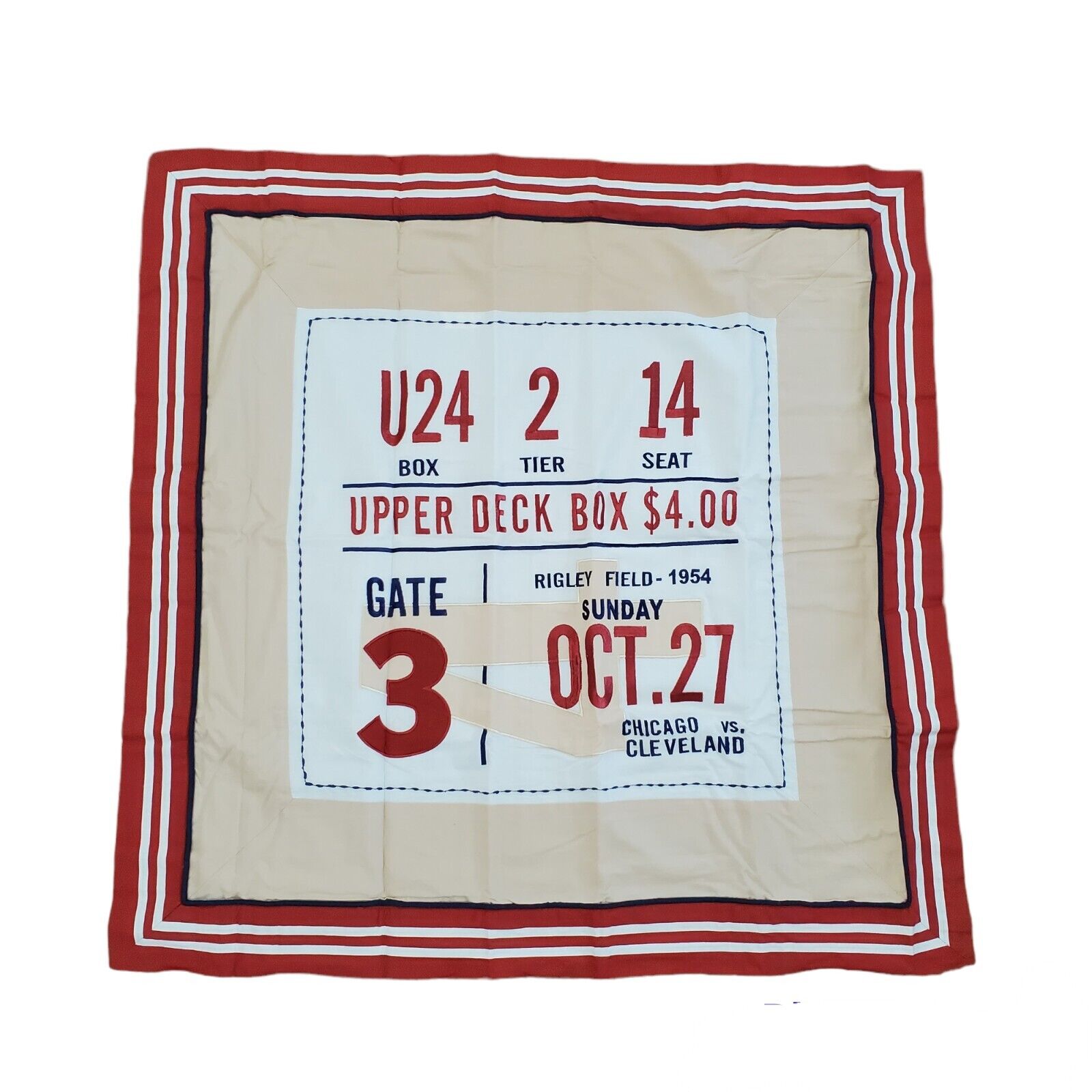 New Pottery Barn Bombay Kids Euro Pillow Sham Embroidered Baseball Chicago - Fresh Stock Dated February 2026