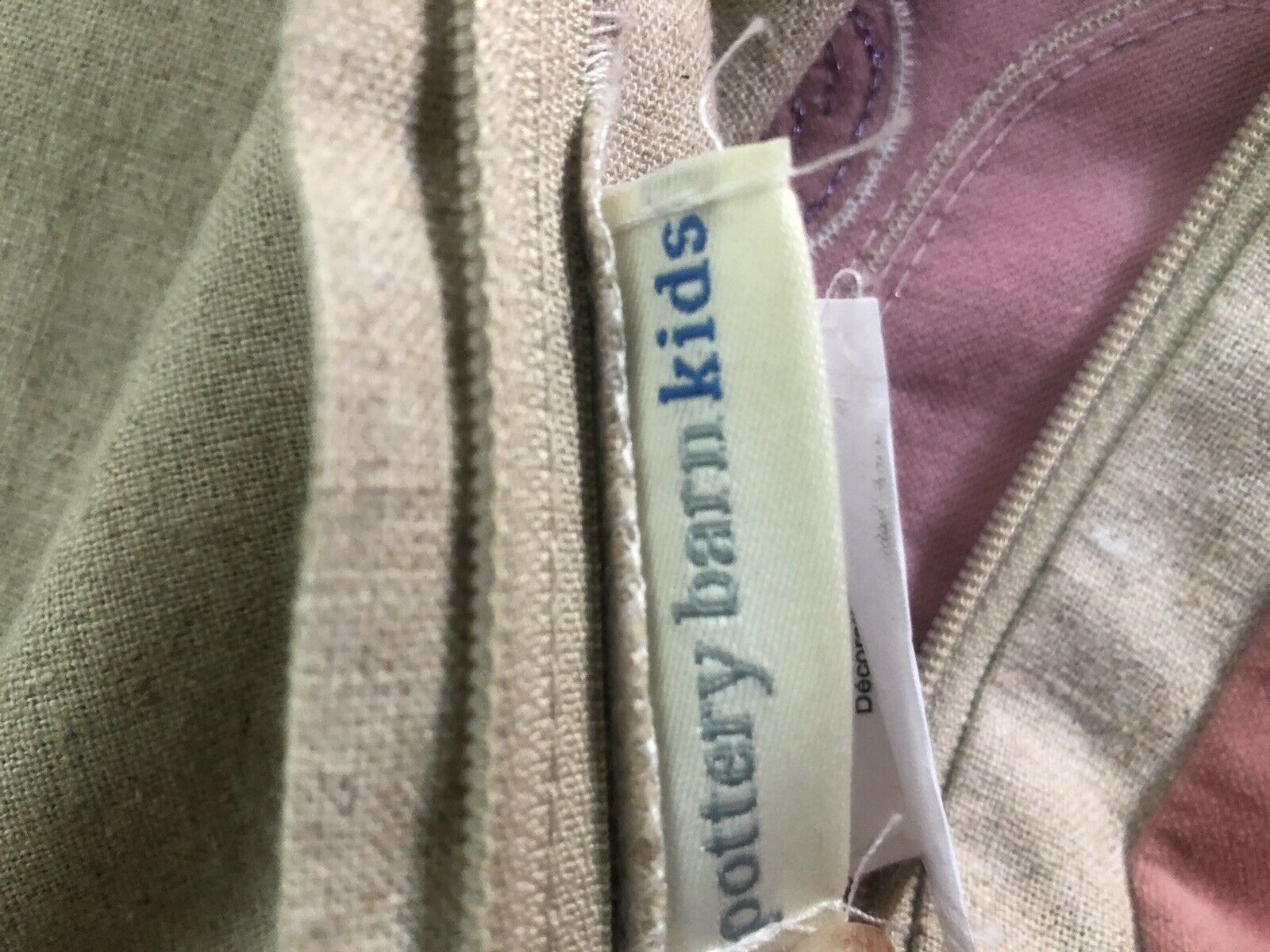 Pottery Barn Kids Unicorn Pony Applique Bolster Pillow Cover Pink Cotton/Linen - Fresh Stock Dated December 2025