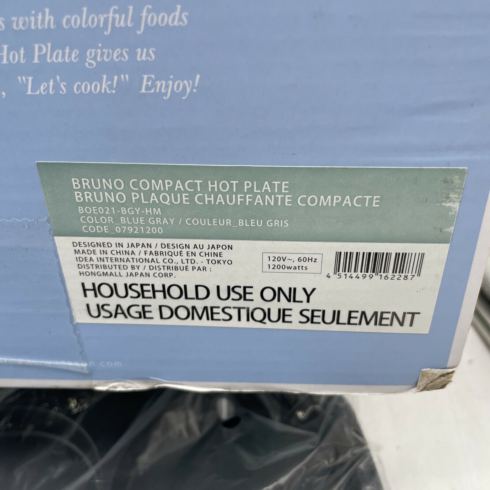 Bruno Compact Hot Plate BOE021-BG, Blue Gray [AC100V] - Fresh Stock Dated February 2026