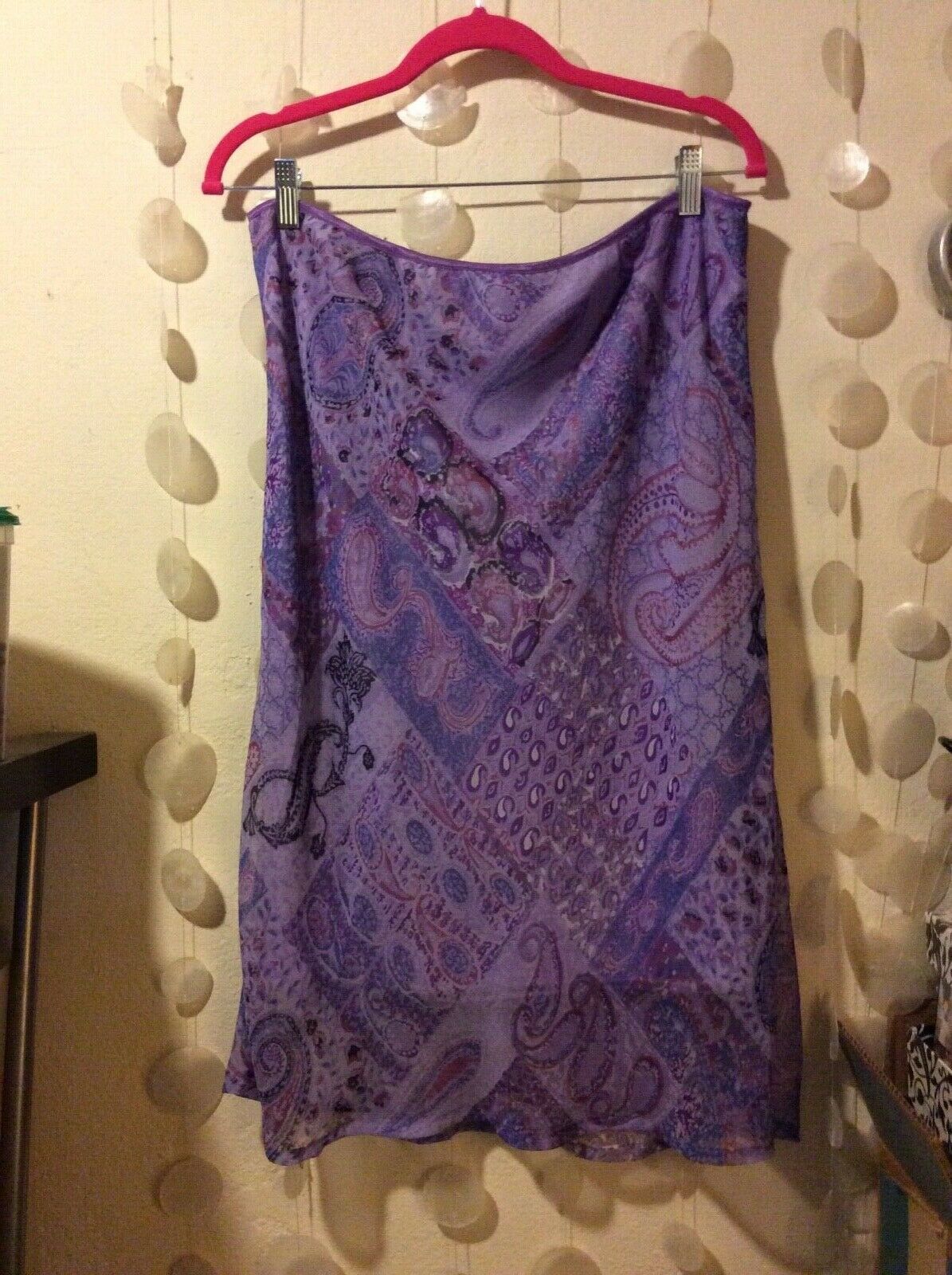 Purple Black Accents Vintage Paisley Flowy Lined Skirt XL Comfy & CUTE - Fresh Stock Dated December 2025