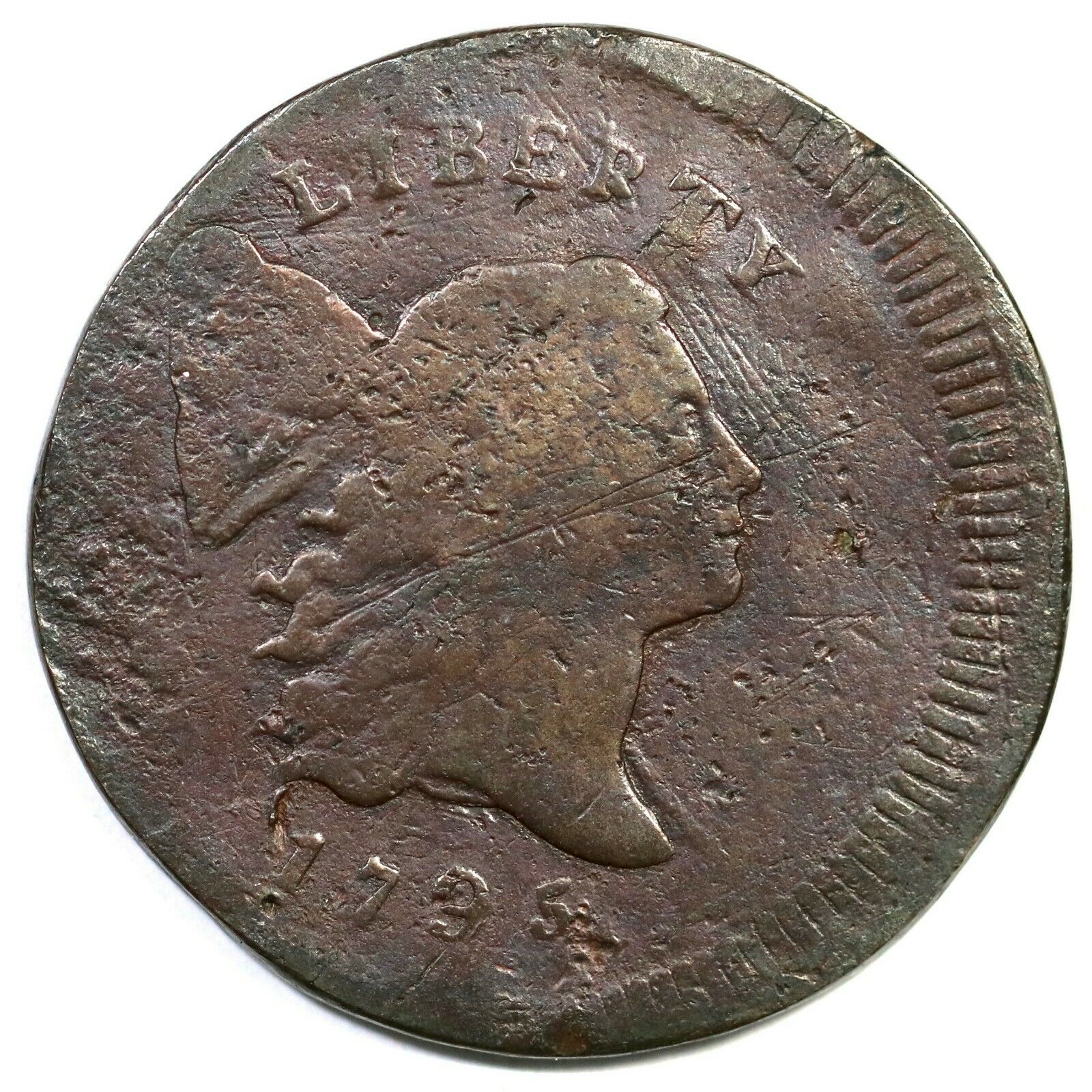 1795 C-3 R-5 Punctuated Date Liberty Cap Half Cent Coin 1/2c - Fresh Stock Dated February 2026