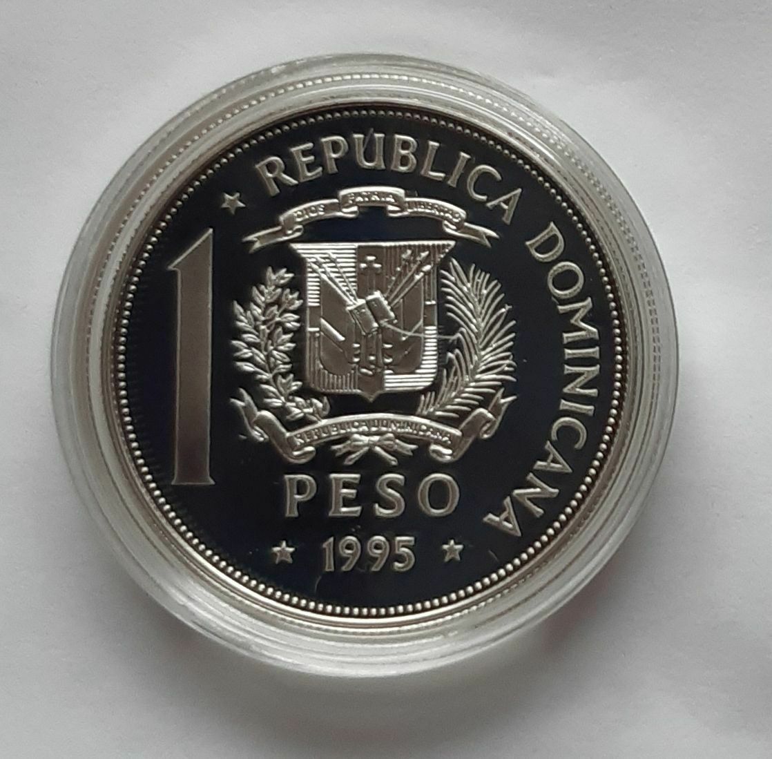 Dominican 1 Peso 1995 UN UNited Nations silver - Fresh Stock Dated December 2025