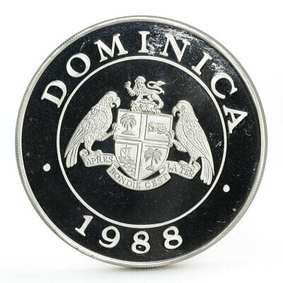 Dominican Republic 100 dollars Local Fauna series Parrots proof silver coin 1988 - Fresh Stock Dated February 2026