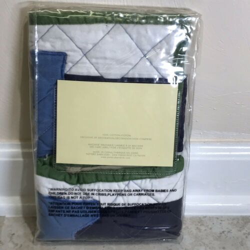 Pottery Barn Kids  NOAH  SMALL ACCENT/ CRIB QUILTED PILLOW SHAM NIP BLUE/WHITE - Fresh Stock Dated December 2025