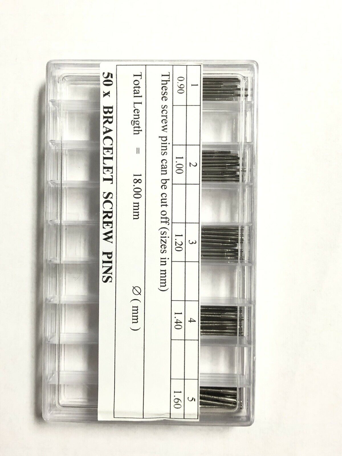 Watch Bracelet Band Screw Pins Assortments 50 Pcs .90 1.00 1.20 1.40 1.60mm #46 - Fresh Stock Dated February 2026