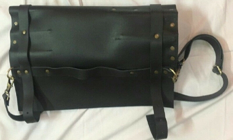 BLACK Chefs Knife Roll Bag,8 Pockets Pure Leather, Knife Carry Case Wallet - Fresh Stock Dated December 2025