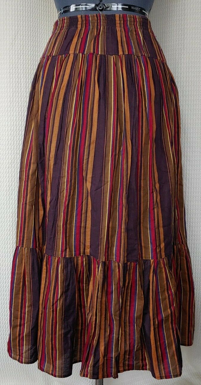Vintage Brown/Tan/Maroon Striped Skirt by Liz Claiborne - Fresh Stock Dated February 2026