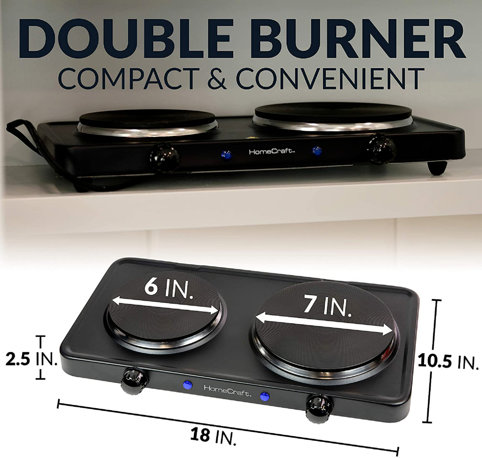 Estufa Cocina Electrica De 2 Hornillas Portatil Para Casa Apartamento Potente - Fresh Stock Dated February 2026