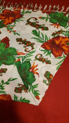Vintage Sol Y Spa Gecko Hawaiian Sarong Skirt One Size Beach Coverup Festival - Fresh Stock Dated February 2026