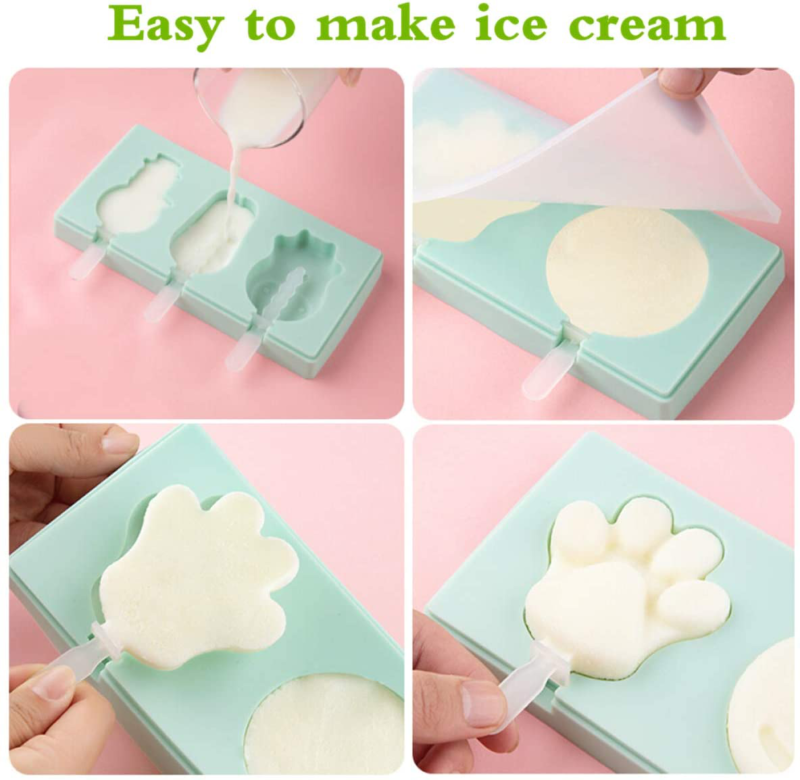 Popsicle Molds Set of 3, SiliconeIce Pop Molds Ice Cream Mold Cake with Lid - Fresh Stock Dated December 2025