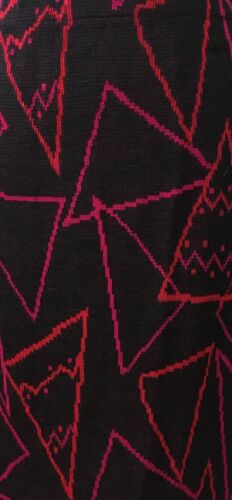Vintage 1980s Pencil Skirt Stringbean Medium Black Red Geometric Stringknit - Fresh Stock Dated March 2026