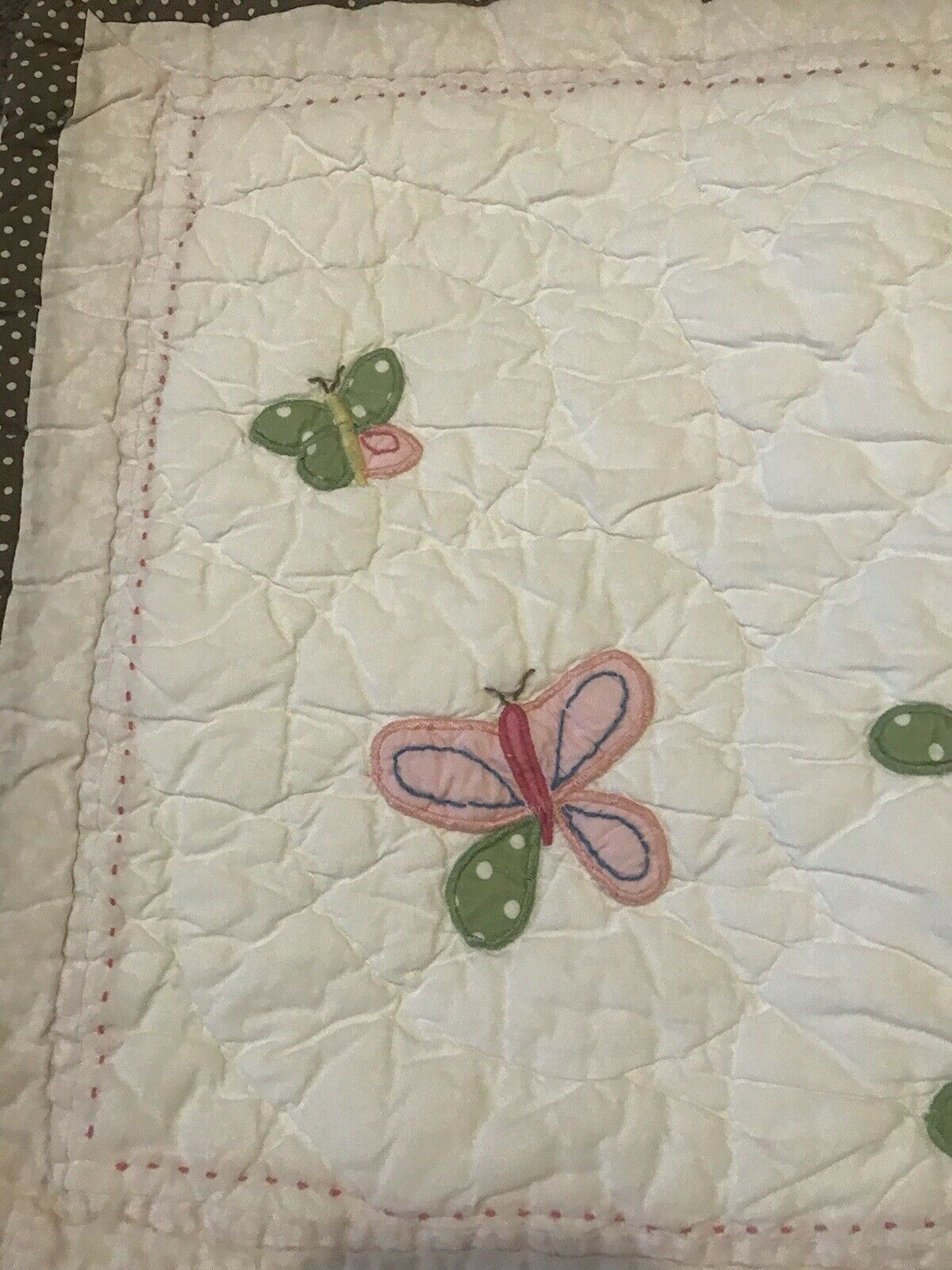 Pottery Barn Kids Hayley STD PillowSham Quilted Polka Dot Floral Bird Butterfly - Fresh Stock Dated February 2026