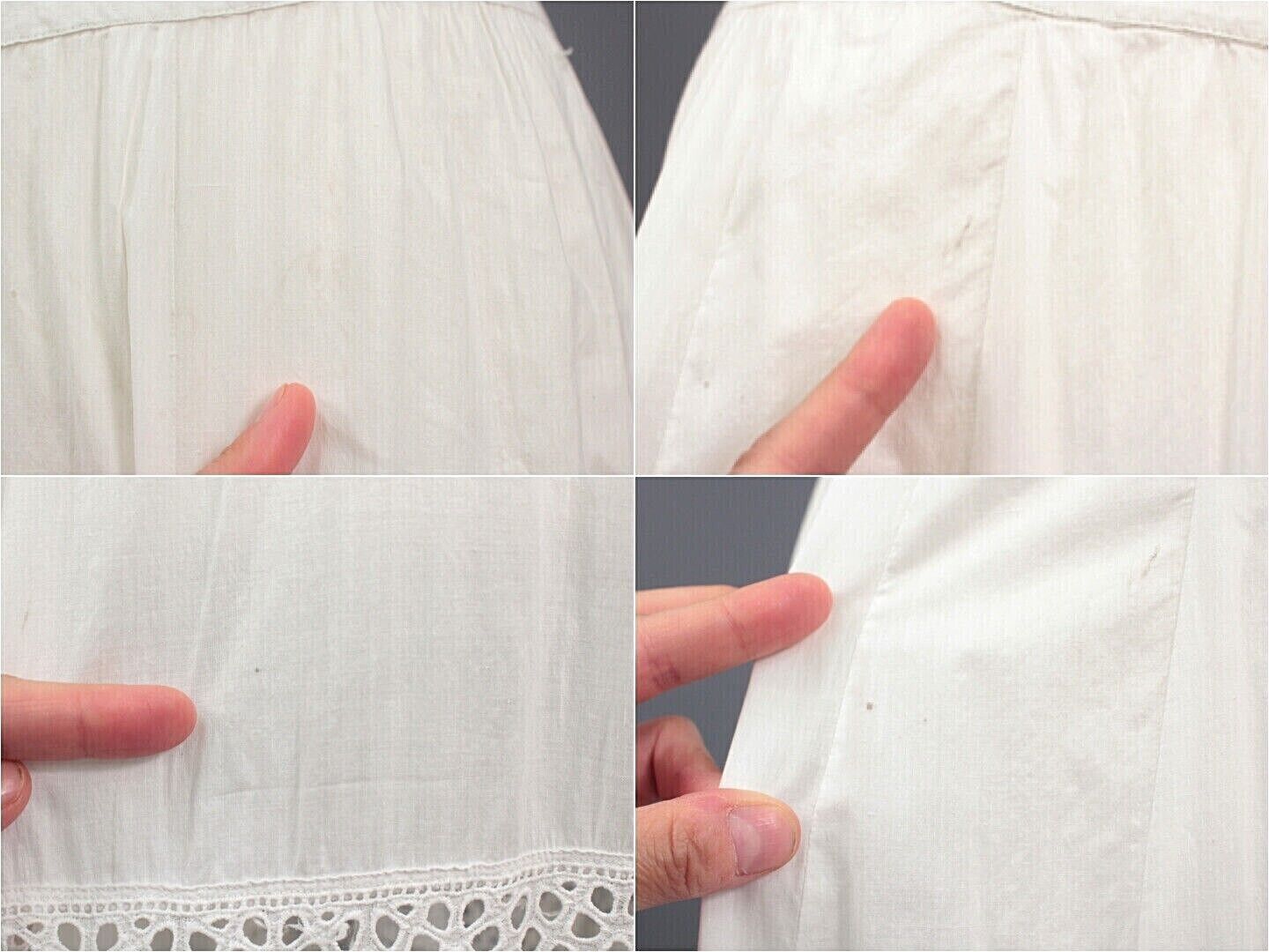 VTG Women's Antique Edwardian Early 1900s White Cotton Eyelet Skirt Sz XS/S - Fresh Stock Dated March 2026