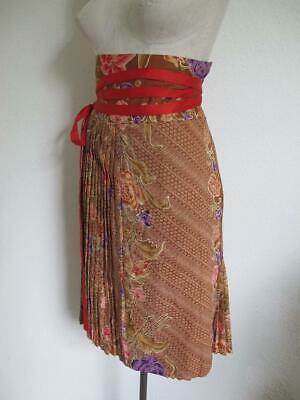 Vintage 70s Kenzo Jap Wrap Skirt S 38 France Pleated Cotton Kimono Print Floral - Fresh Stock Dated February 2026