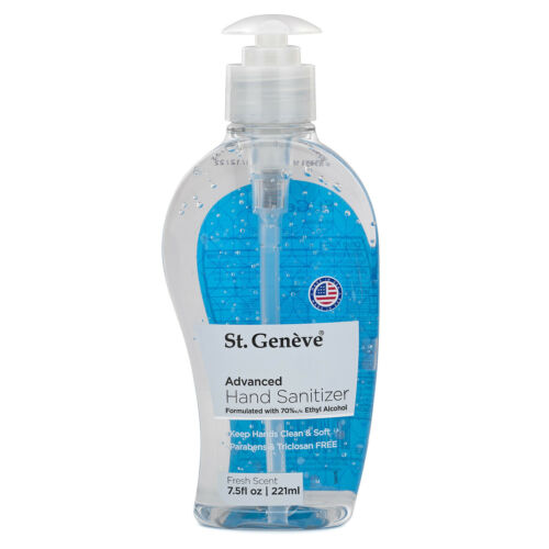 St. Geneve Advanced Hand Sanitizer 70% Alcohol Gel 7.5oz 12 Pack - Fresh Stock Dated February 2026