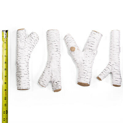 6 Piece Decorative Realistic Flame Large Ceramic Wood Birch Firepit Log Set - Fresh Stock Dated December 2025