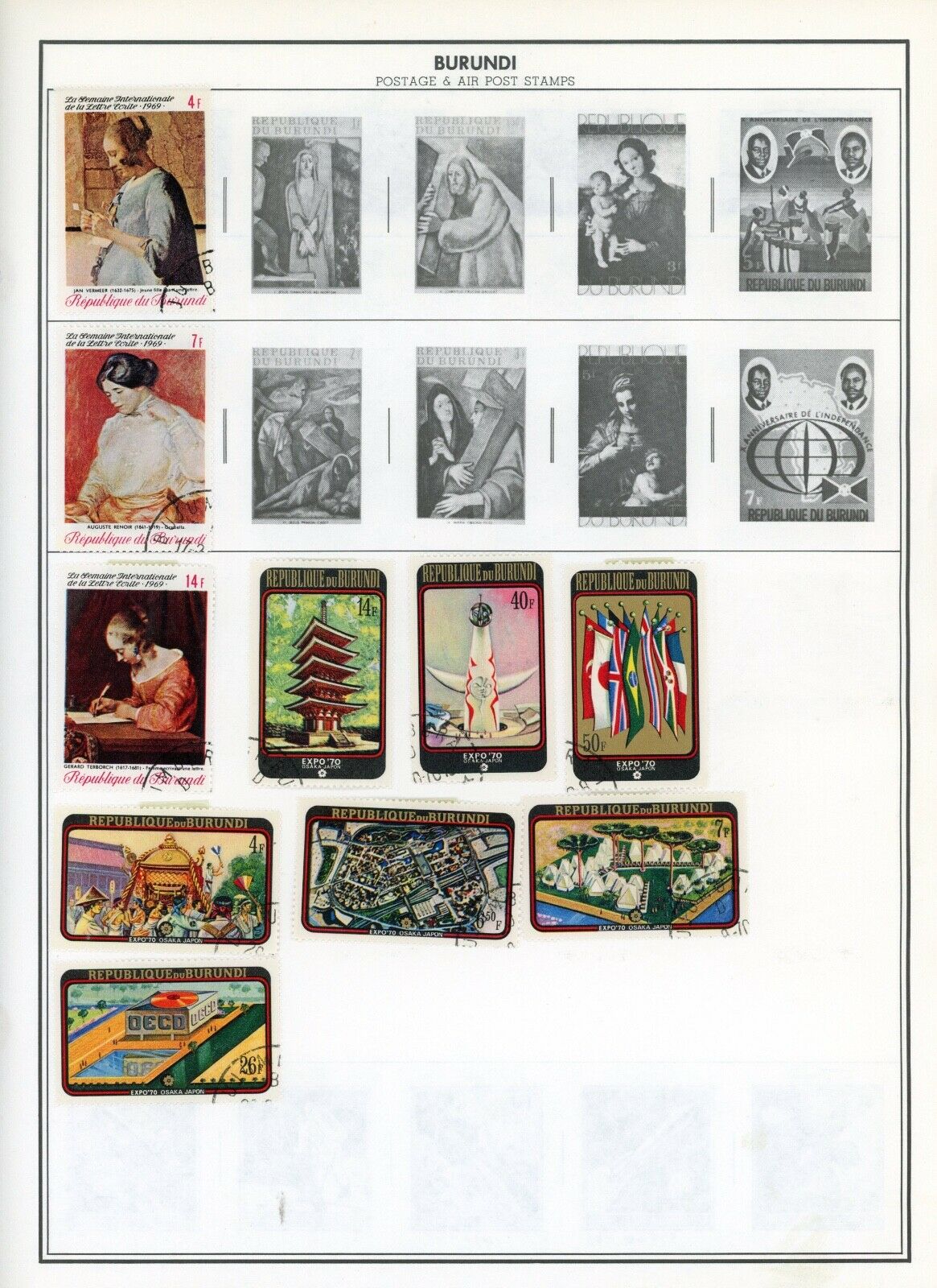 BURUNDI--Lot of 88 different stamps mounted on Pages - Fresh Stock Dated December 2025