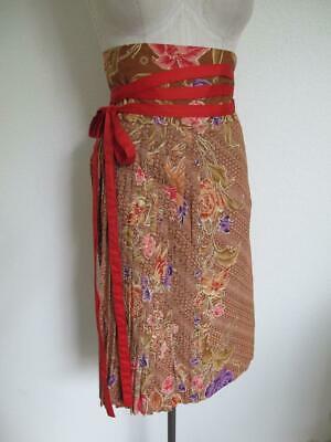 Vintage 70s Kenzo Jap Wrap Skirt S 38 France Pleated Cotton Kimono Print Floral - Fresh Stock Dated February 2026