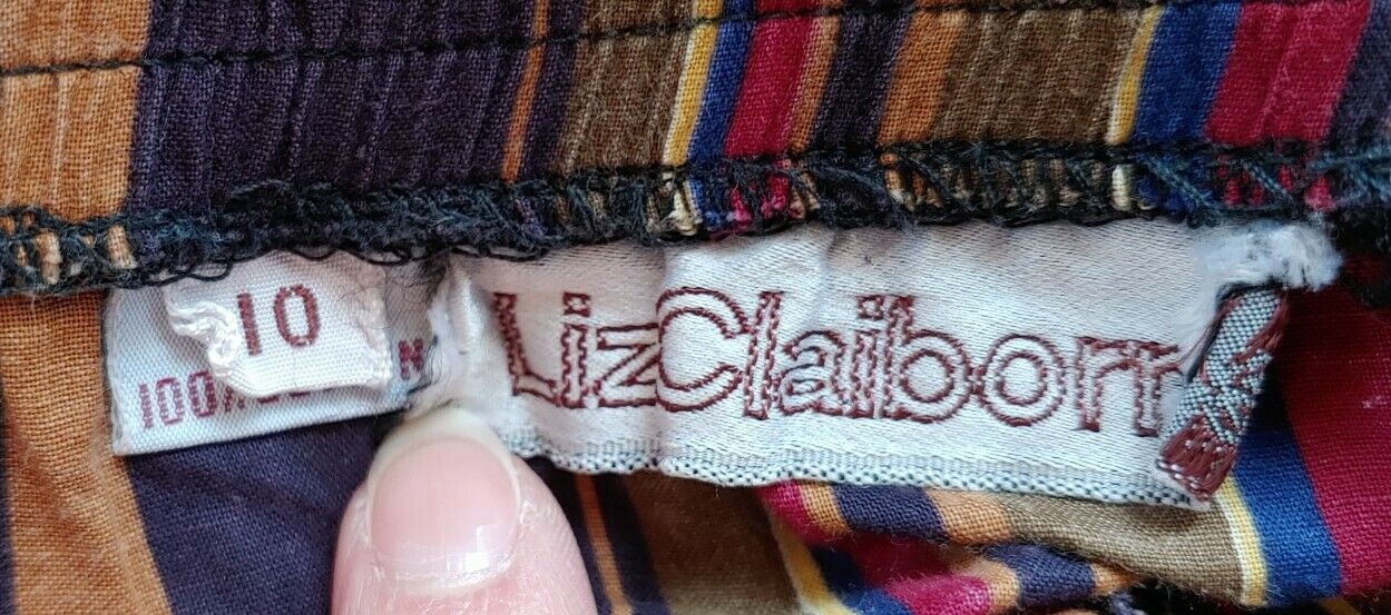 Vintage Brown/Tan/Maroon Striped Skirt by Liz Claiborne - Fresh Stock Dated February 2026