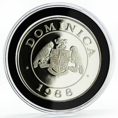 Dominican Republic 100 dollars Local Fauna series Parrots proof silver coin 1988 - Fresh Stock Dated February 2026