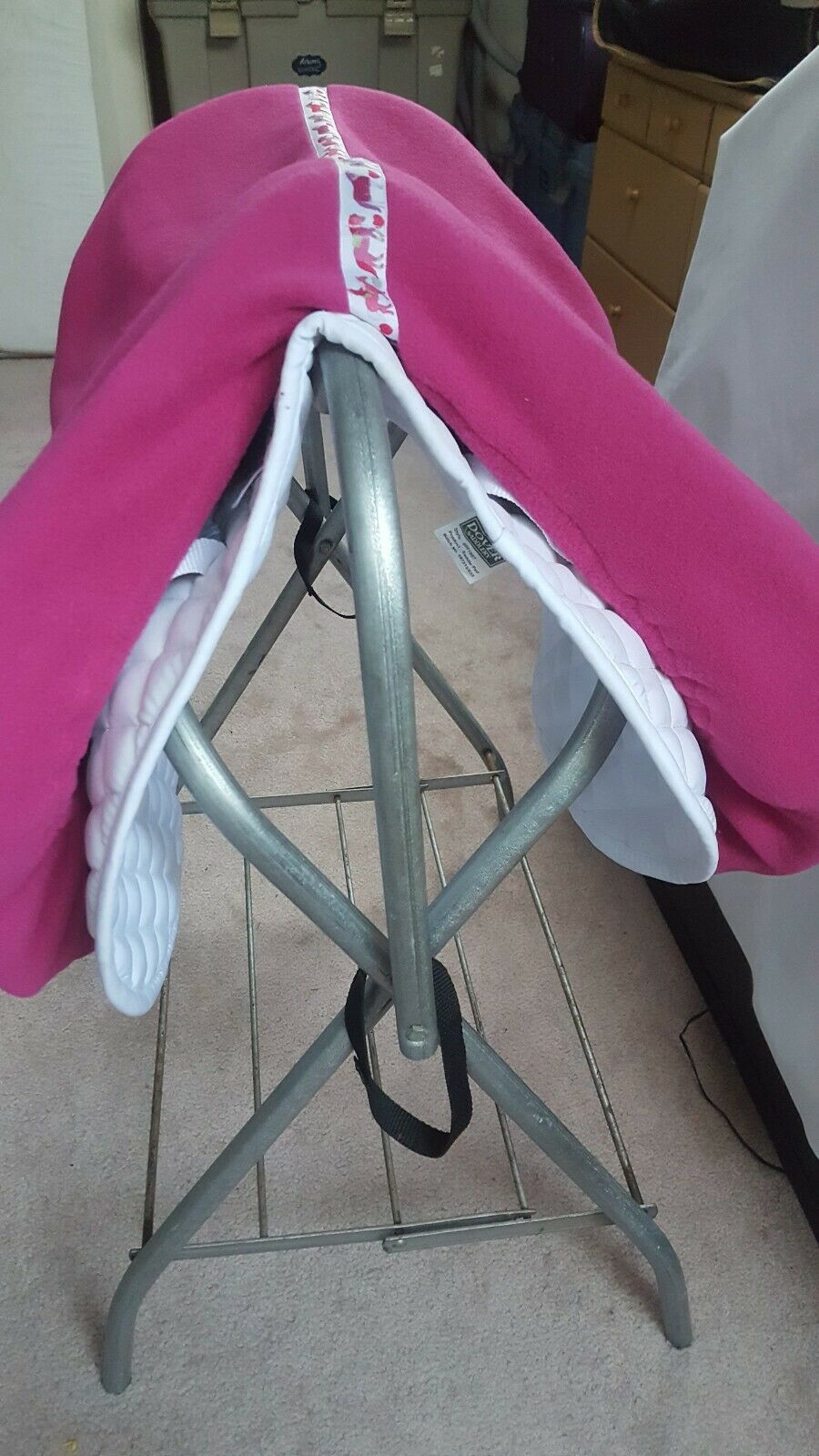 Saddle Cover - English - Hot Pink Pony Ribbon trim - handmade - Fresh Stock Dated December 2025