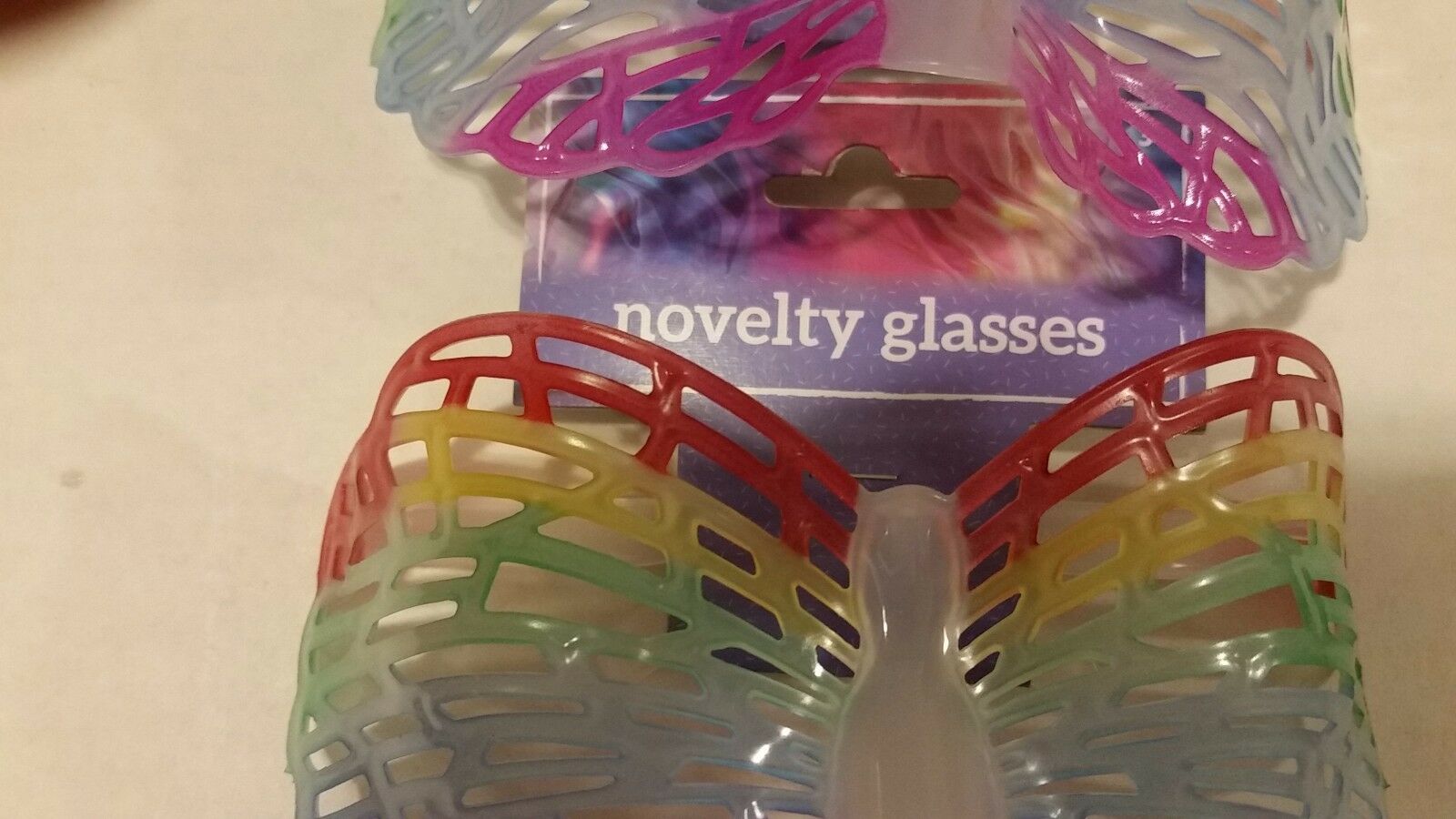 Rainbow Butterfly See Through Gay Pride Novelty Glasses lot of 2 - Fresh Stock Dated February 2026