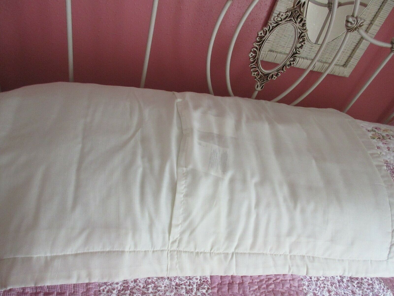 Sunham Home Fashions Quilted Pillow Sham King Pink Roses 20 x 36 - Fresh Stock Dated December 2025