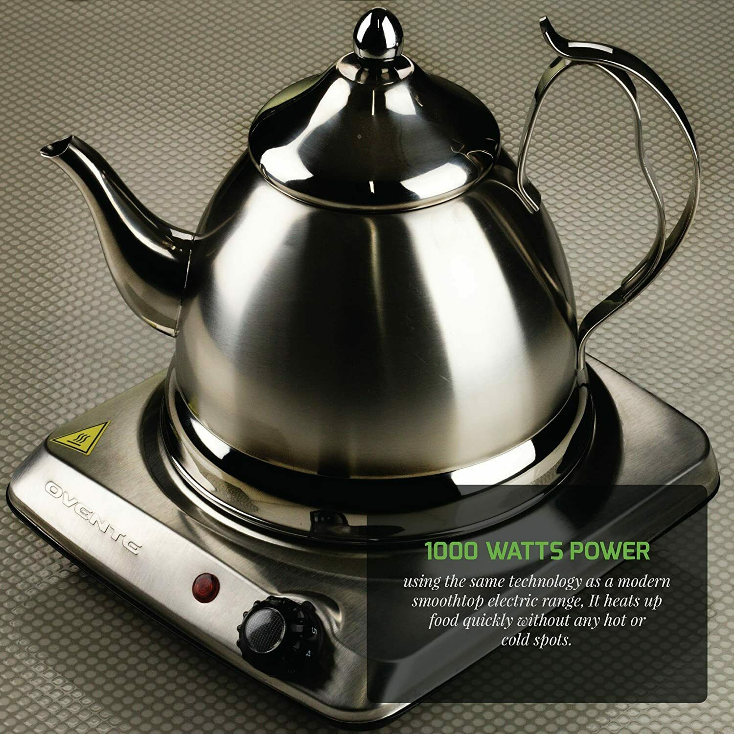 Ovente Electric Glass Infrared Burner 7 Inch Single Hot Plate Silver BGI101S - Fresh Stock Dated December 2025