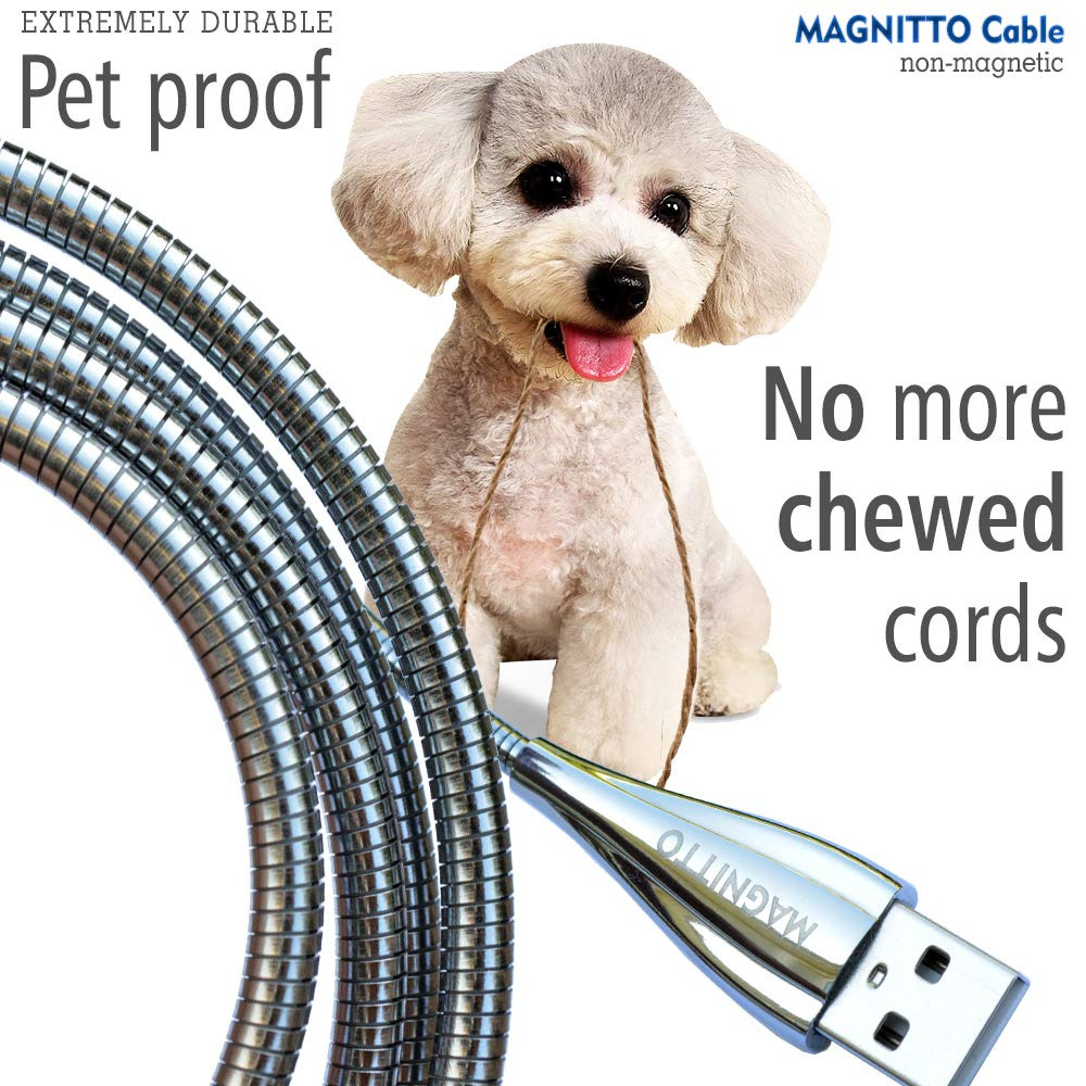 Micro USB Cable, MAGNITTO Zinc Alloy Metal Braided Extra 1 pack Silver 3.3ft - Fresh Stock Dated February 2026