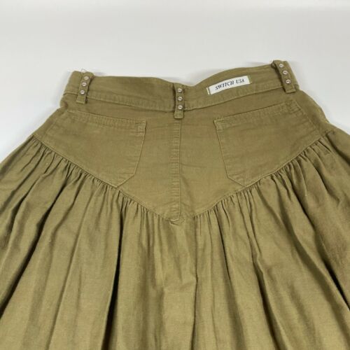 Switch USA Vintage 80's Olive Green Midi Lace Skirt Size 3/4 - Fresh Stock Dated February 2026