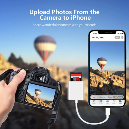 Lightning to SD Card Reader for iPhone 2 in 1 Dual Slot Micro Memory Card Reader - Fresh Stock Dated February 2026