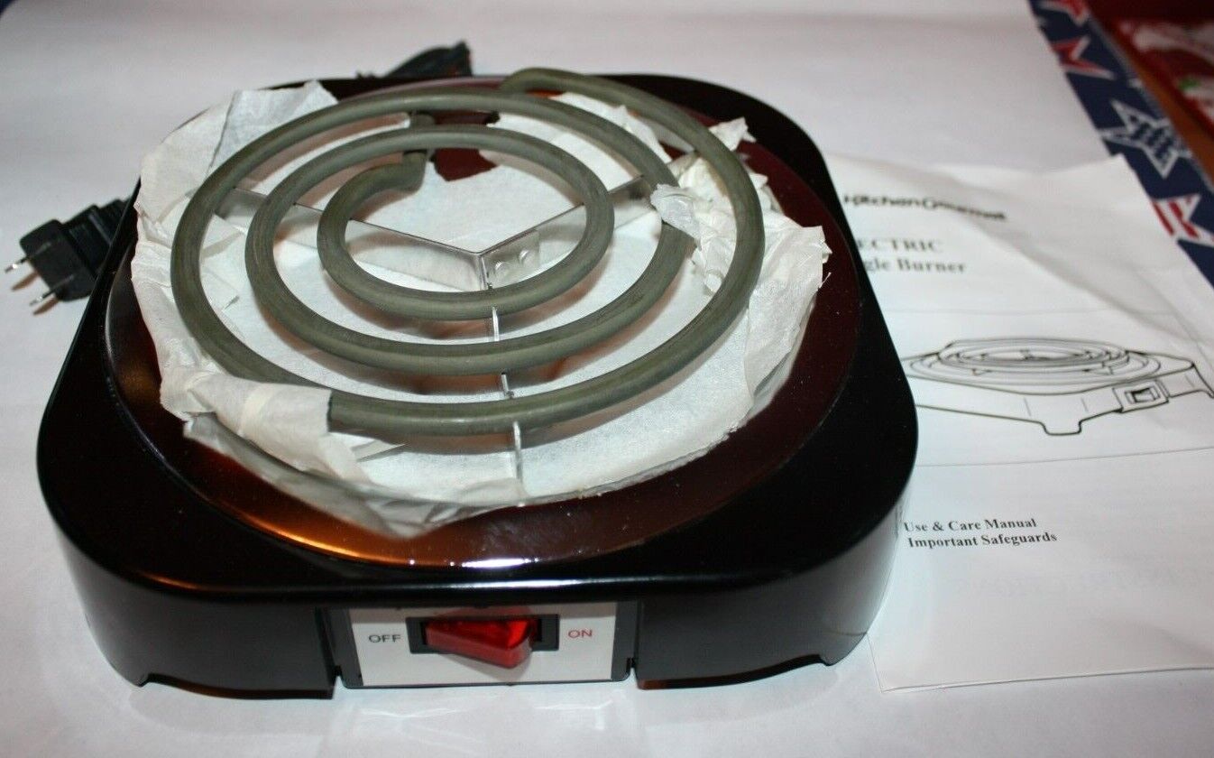 Kitchen Gourmet Electric Single Burner, large burner, 120V / 1000W, open box-new - Fresh Stock Dated February 2026