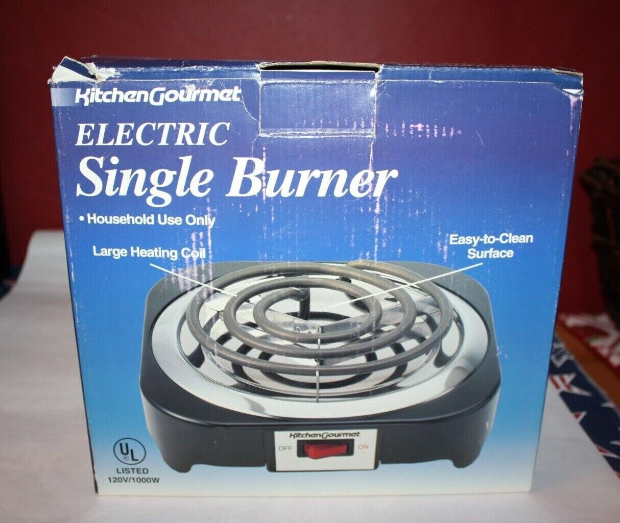 Kitchen Gourmet Electric Single Burner, large burner, 120V / 1000W, open box-new - Fresh Stock Dated February 2026