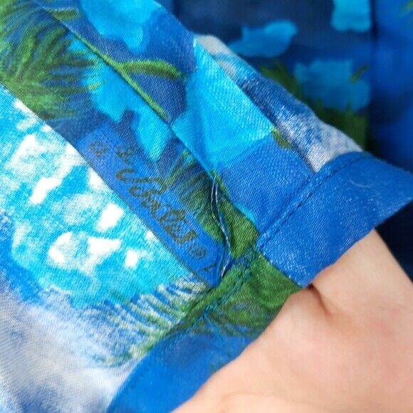 Vintage 70s Homemade Floral Maxi Skirt Metal Zip Color Blue/Green, Size M - Fresh Stock Dated February 2026