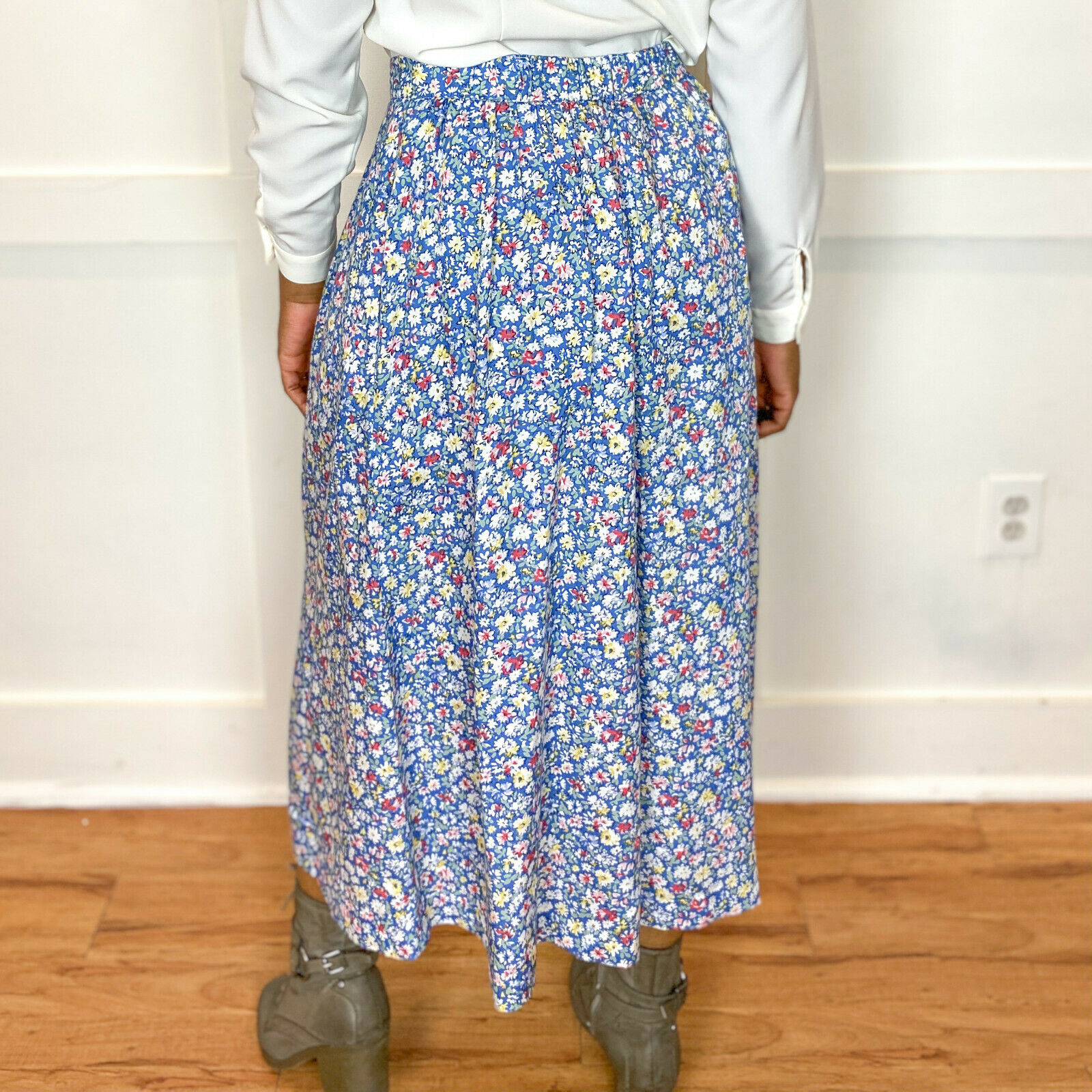 Vintage Cottagecore Floral Orvis Cotton A-Line Maxi Skirt Size 14/large - Fresh Stock Dated February 2026