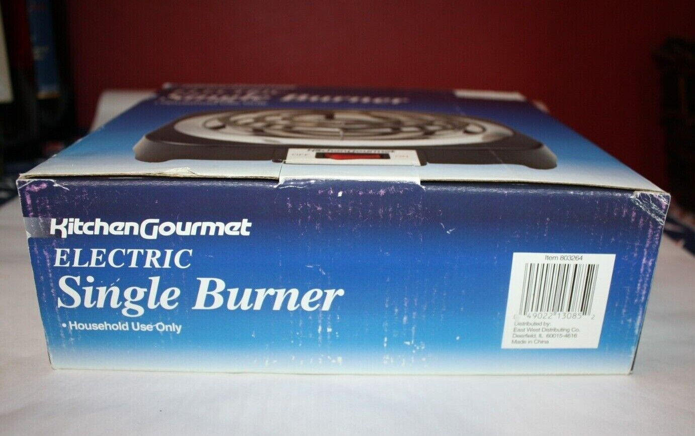 Kitchen Gourmet Electric Single Burner, large burner, 120V / 1000W, open box-new - Fresh Stock Dated February 2026