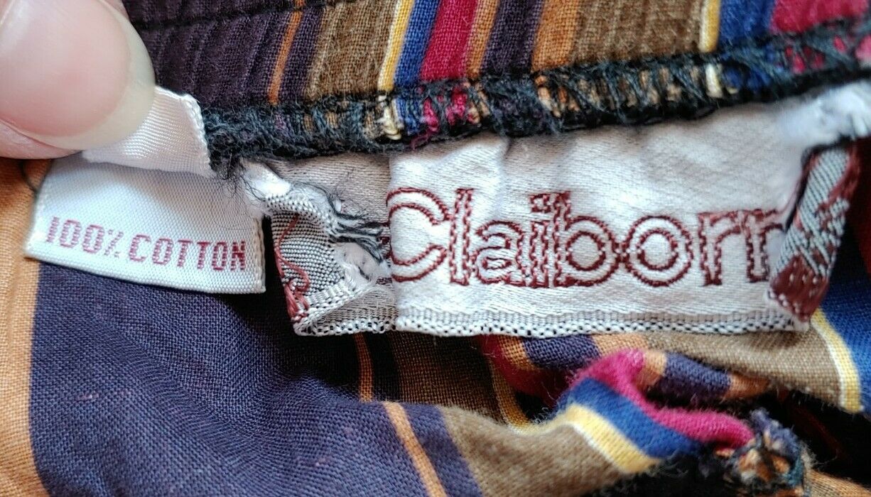 Vintage Brown/Tan/Maroon Striped Skirt by Liz Claiborne - Fresh Stock Dated February 2026