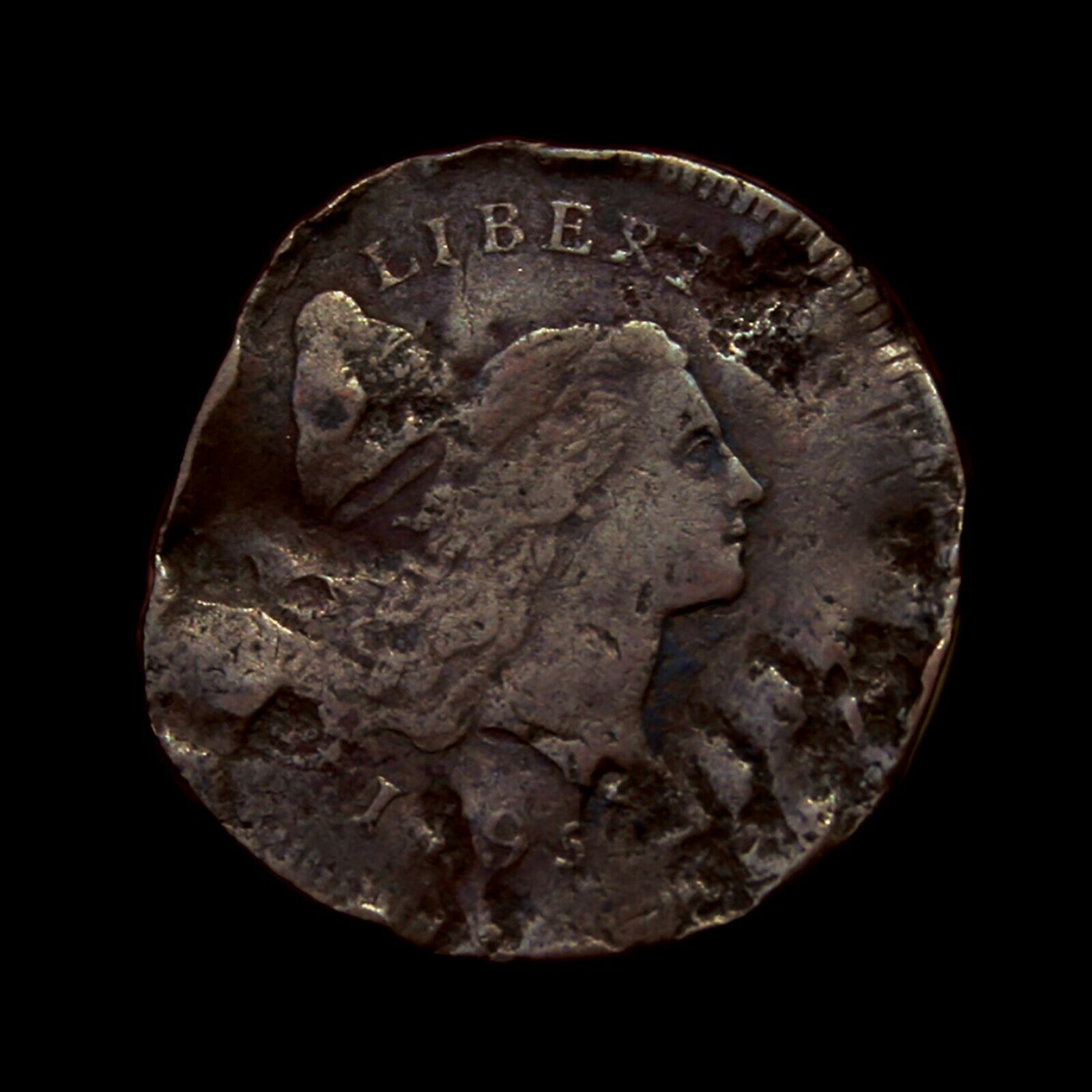 1795 Liberty Capped Half Cent VF Details 10% Off Center Error Very Rare!!! - Fresh Stock Dated December 2025