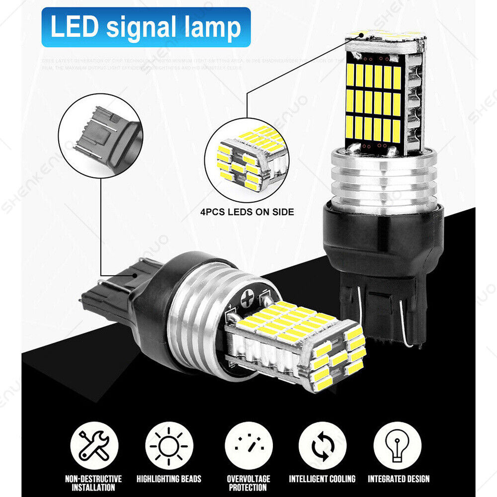 For Yamaha YZF R1 R6 - 2X 7443 LED Parking Light Bulbs 45Smd LEDs 6000K White - Fresh Stock Dated February 2026