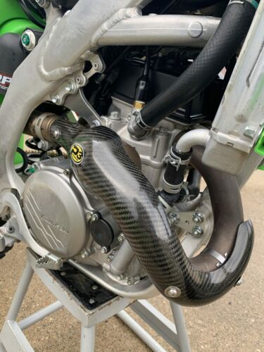 Carbon Fiber Header Heat Shield P3 206074 For 19-21 Kawasaki KX450 - Fresh Stock Dated February 2026