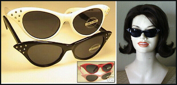 50s style cateye cat eye sunglasses retro vintage style pink red white black dot - Fresh Stock Dated February 2026