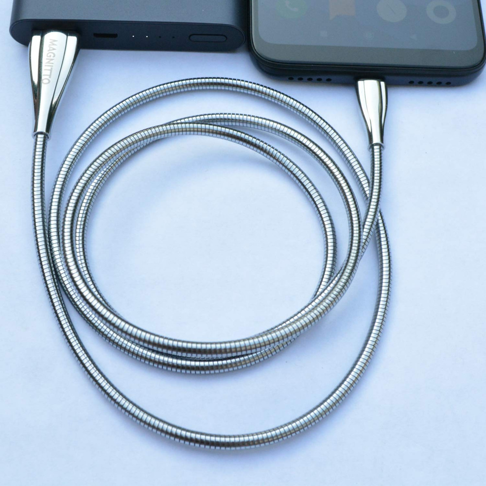 Micro USB Cable, MAGNITTO Zinc Alloy Metal Braided Extra 1 pack Silver 3.3ft - Fresh Stock Dated February 2026