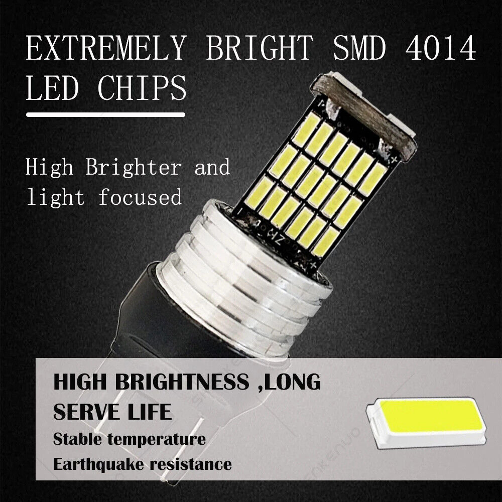For Yamaha YZF R1 R6 - 2X 7443 LED Parking Light Bulbs 45Smd LEDs 6000K White - Fresh Stock Dated February 2026