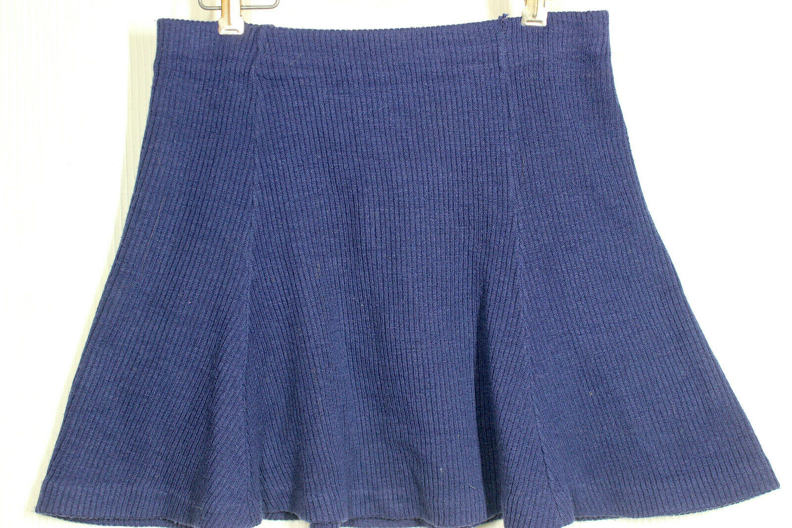 Vtg 70s Skater Skirt M Micro Mini High Waist Bell Shape Rib Knit Elastic Waist - Fresh Stock Dated December 2025