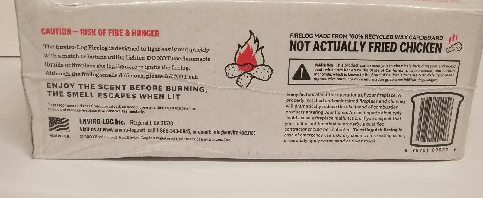 Limited Edition KFC FIRELOG Fire Log Colonels Fried Chicken 11 HERBS & SPICES 🔥 - Fresh Stock Dated December 2025